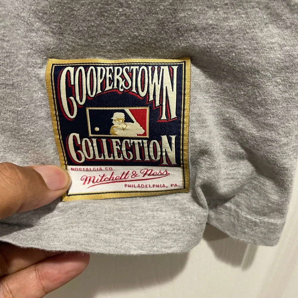 Mitchell & Ness Mens Chicago Cubs Spring Training T-Shirt XL Gray Cotton Blend